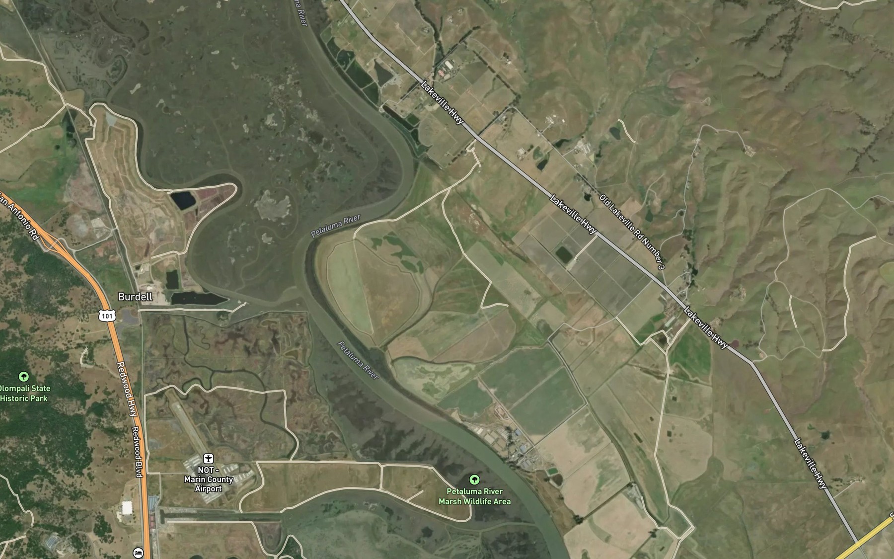 Satellite map of the False Bay (historical)