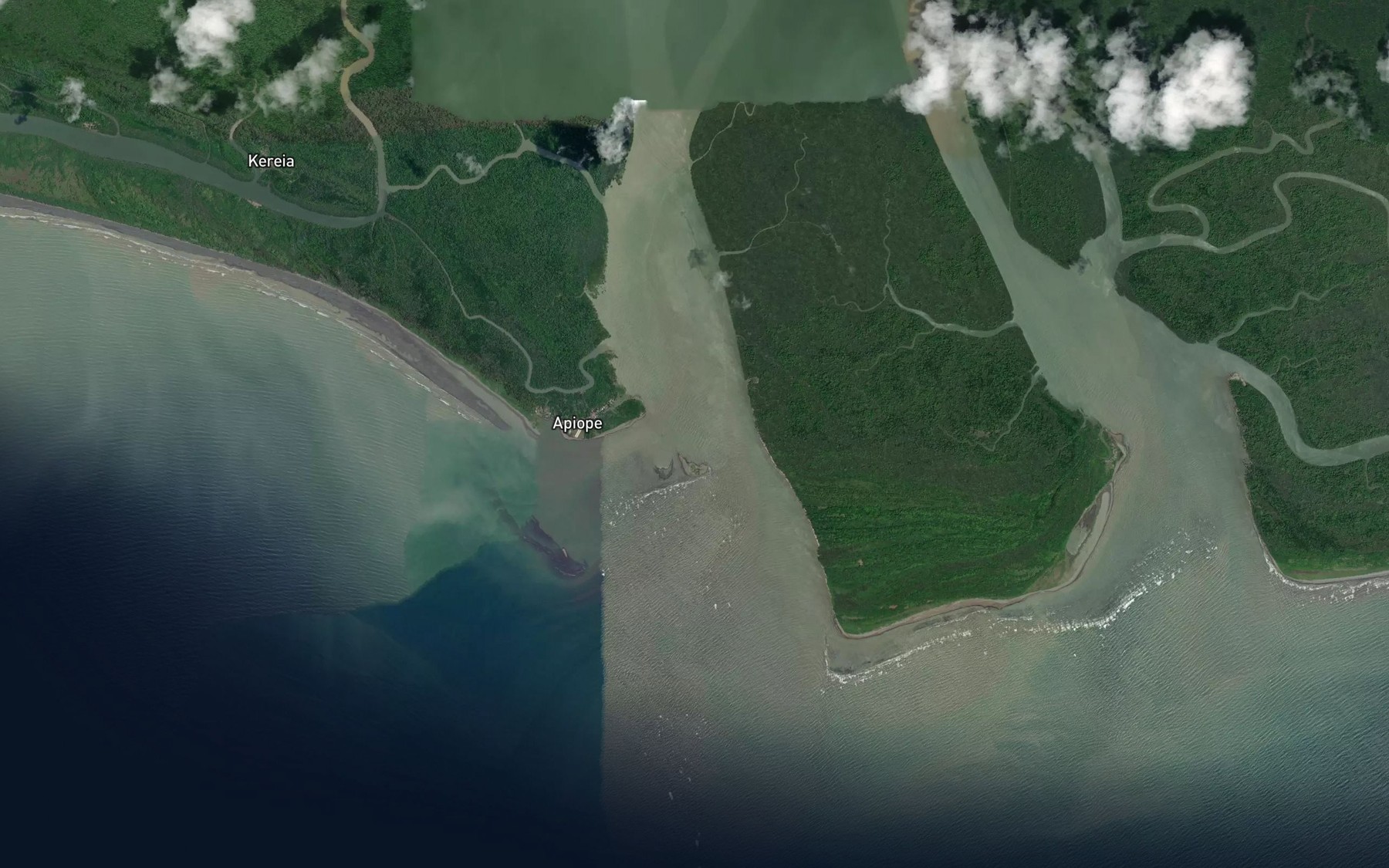 Satellite map of the Purari River