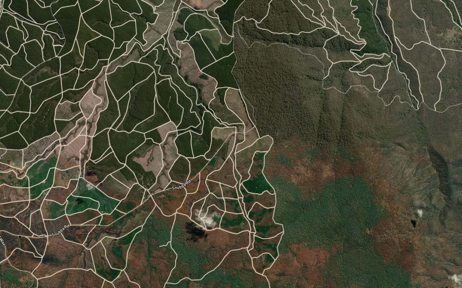 Satellite map of the Ridings Creek