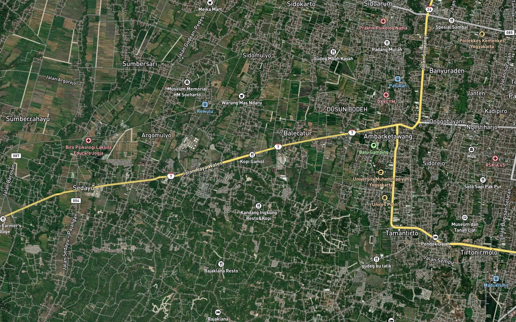 Satellite map of the Kali Kenteng