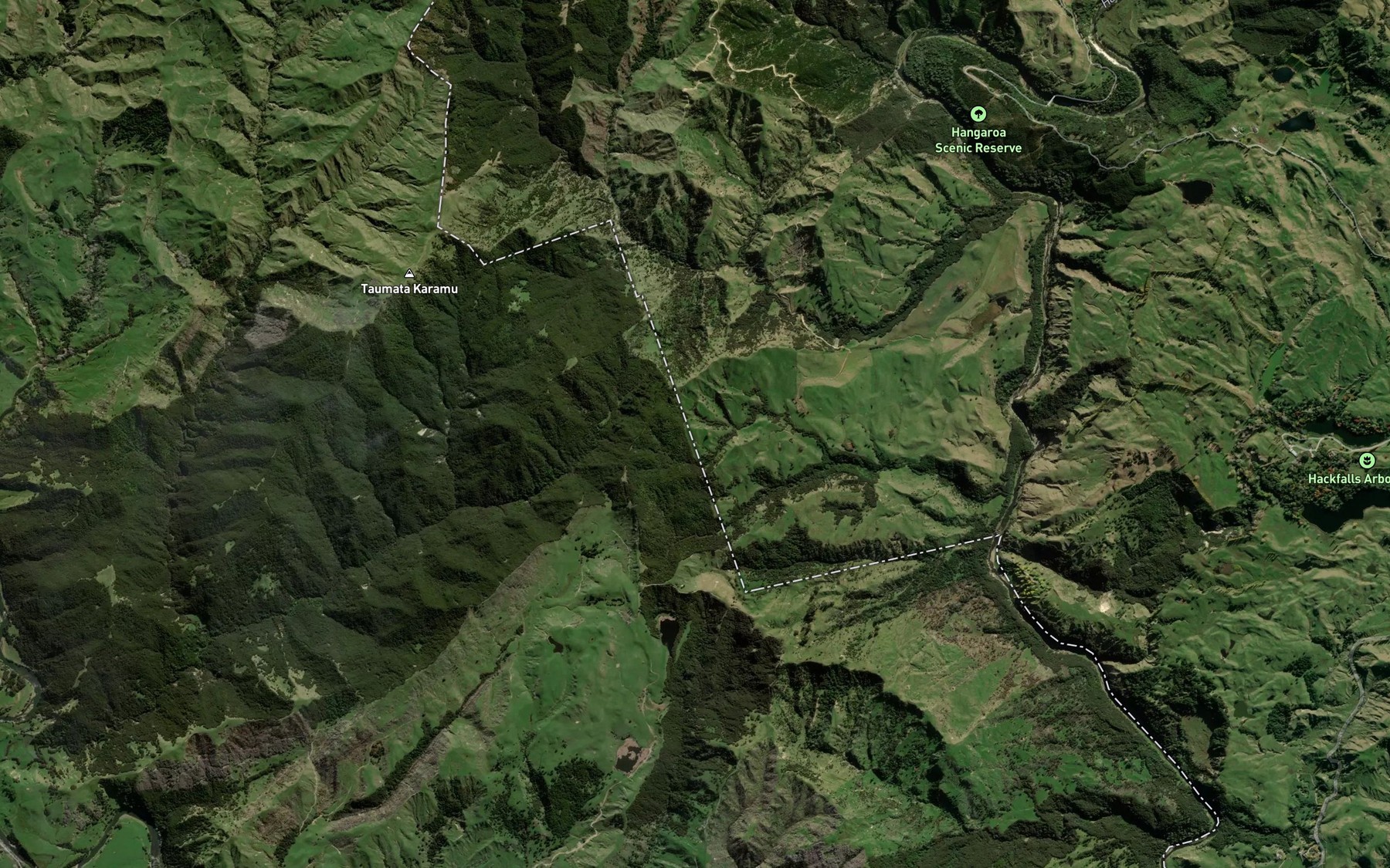 Satellite map of the Ngawhakatarara Stream