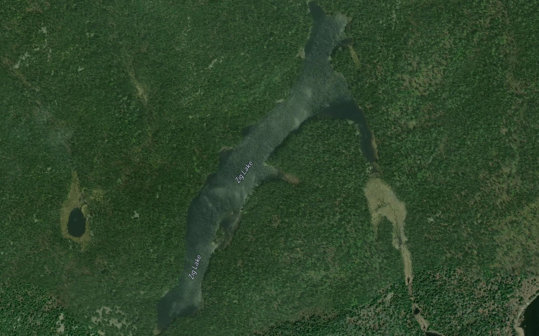 Satellite map of the Zig Lake