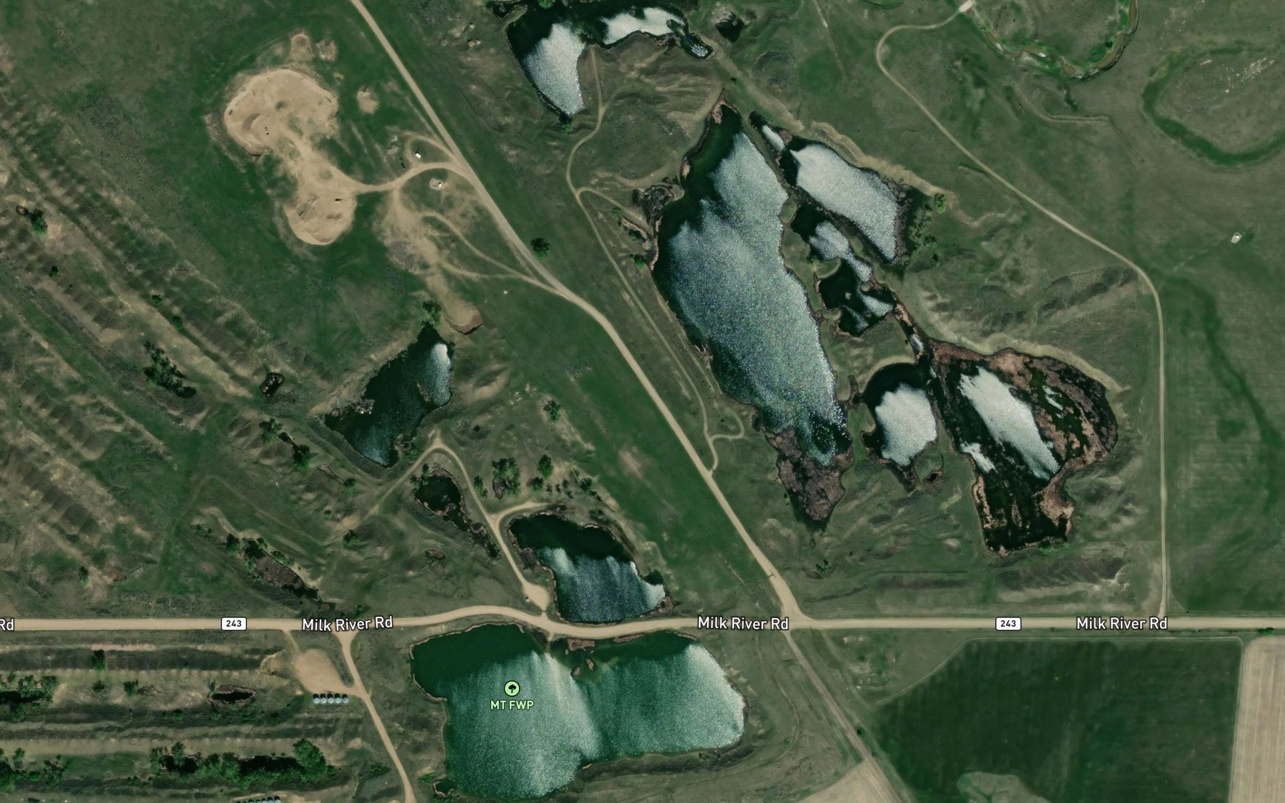 Satellite map of the Cole Ponds