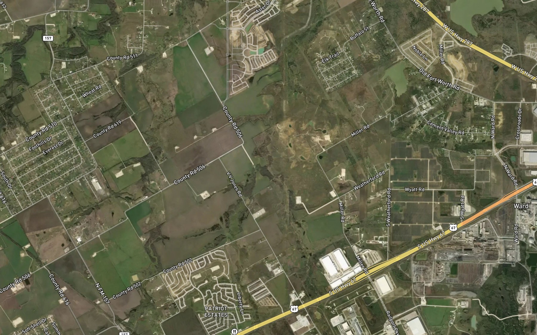 Satellite map of the West Soap Creek