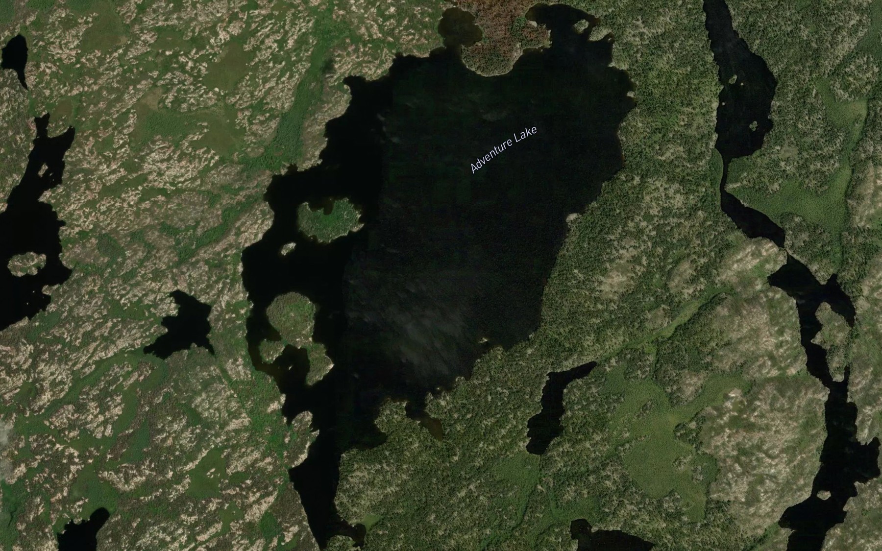 Satellite map of the Adventure Lake
