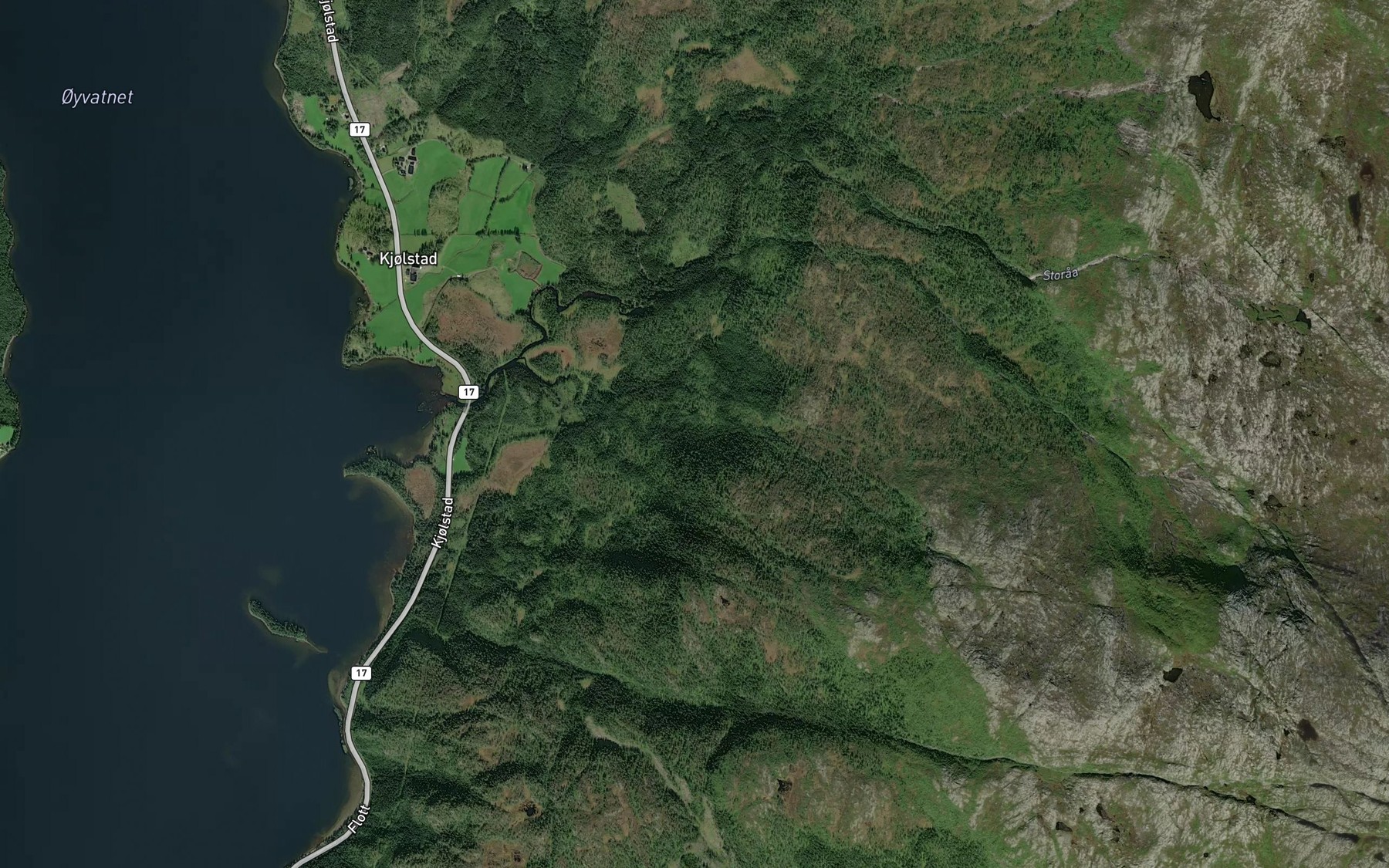 Satellite map of the Holbekken