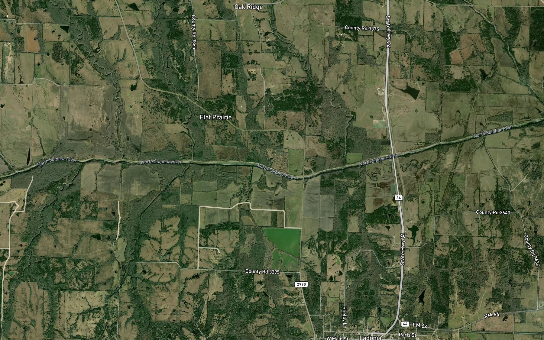 Satellite map of the Leggets Branch