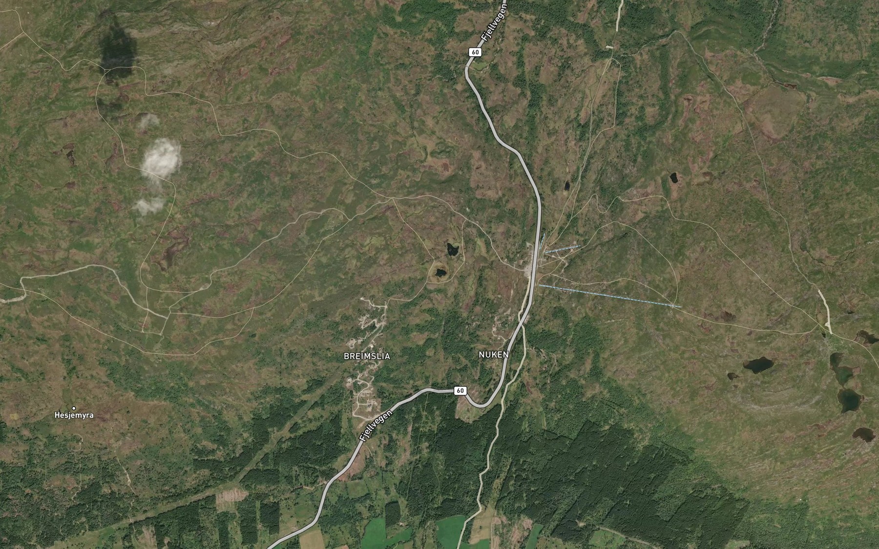 Satellite map of the Vesletjonna