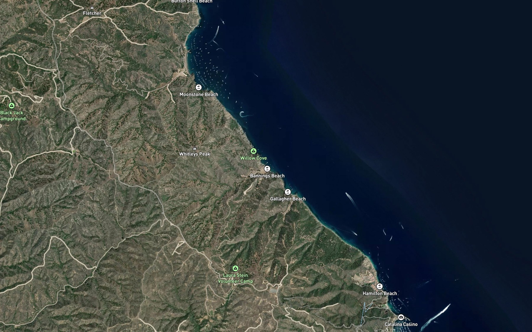 Satellite map of the Toyon Bay