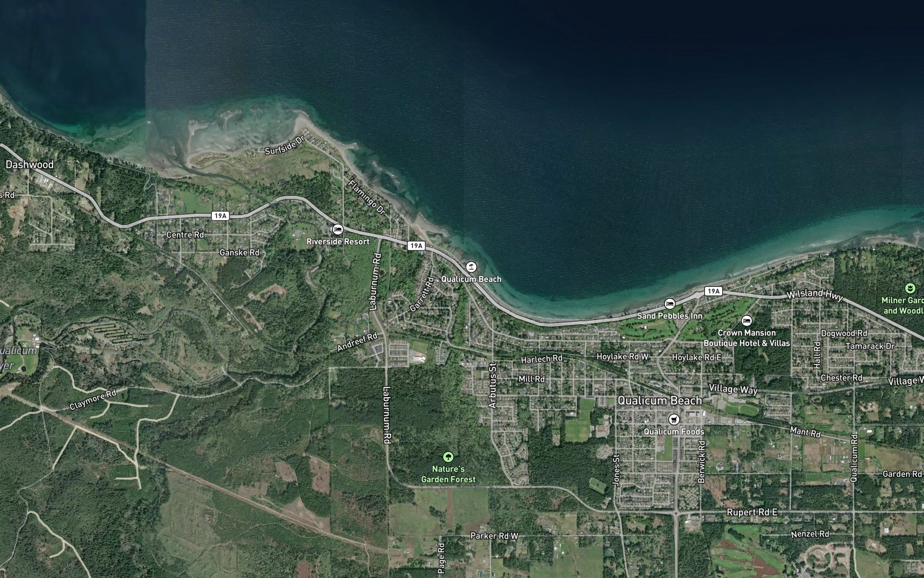Satellite map of the Grandon Creek