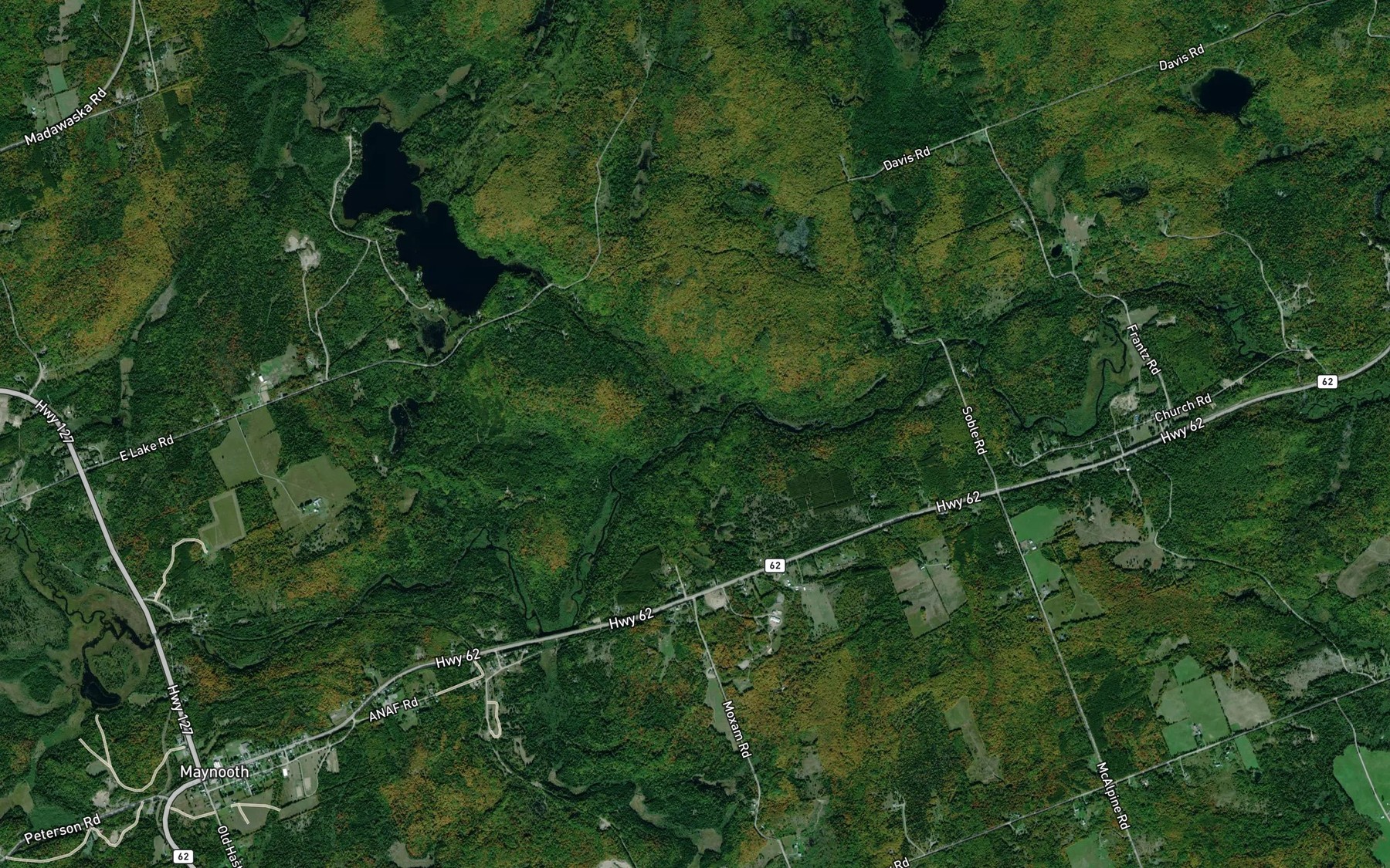 Satellite map of the Watson Creek