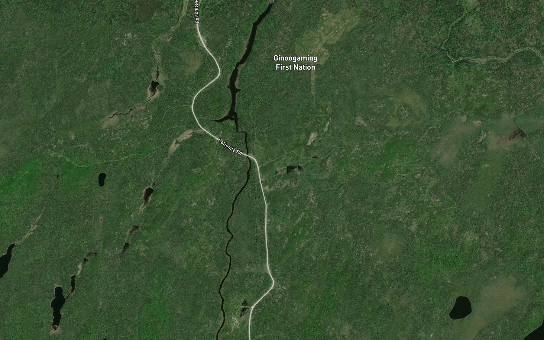 Satellite map of the Lower Flat Rapids