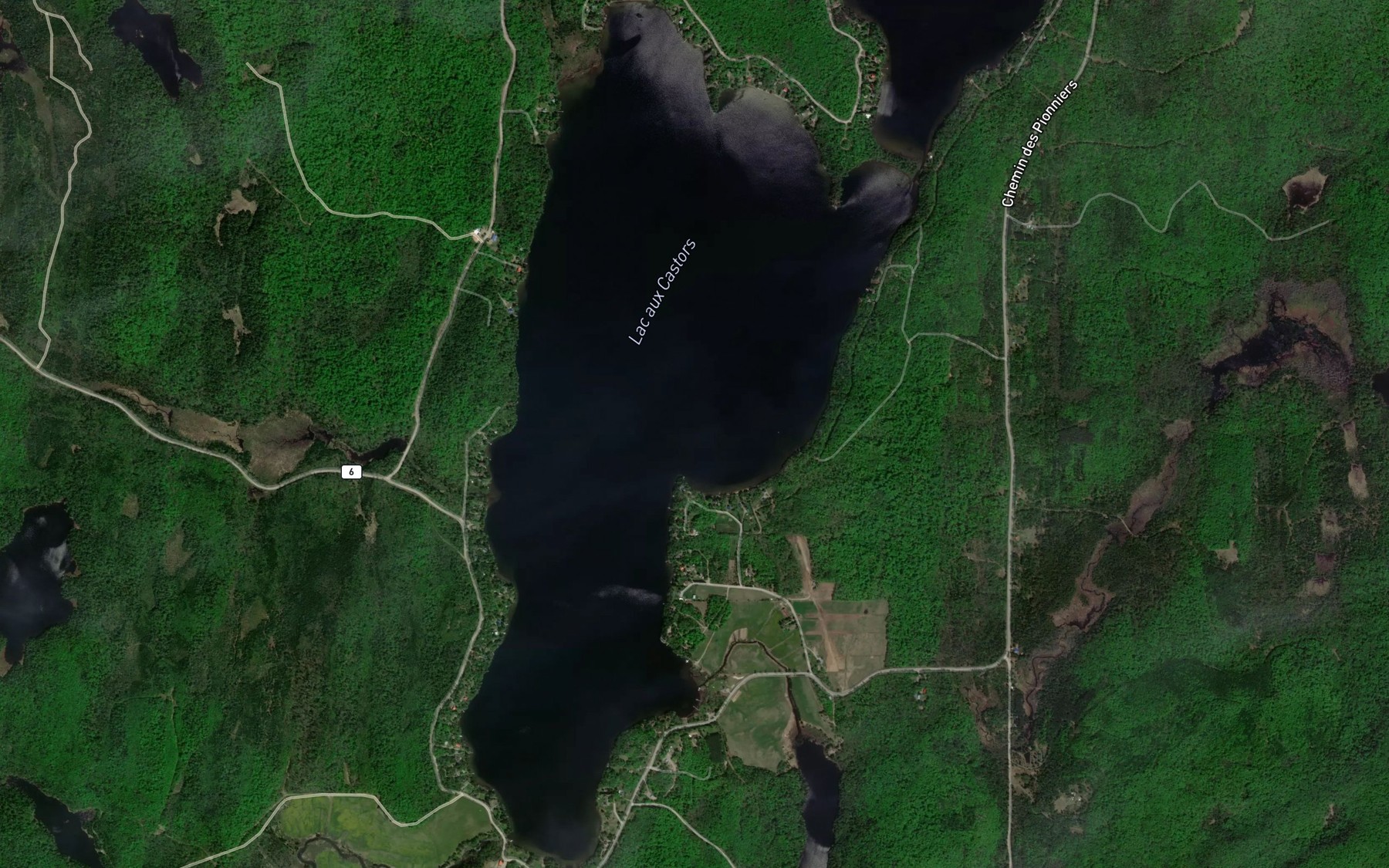 Satellite map of the Lac aux Castors