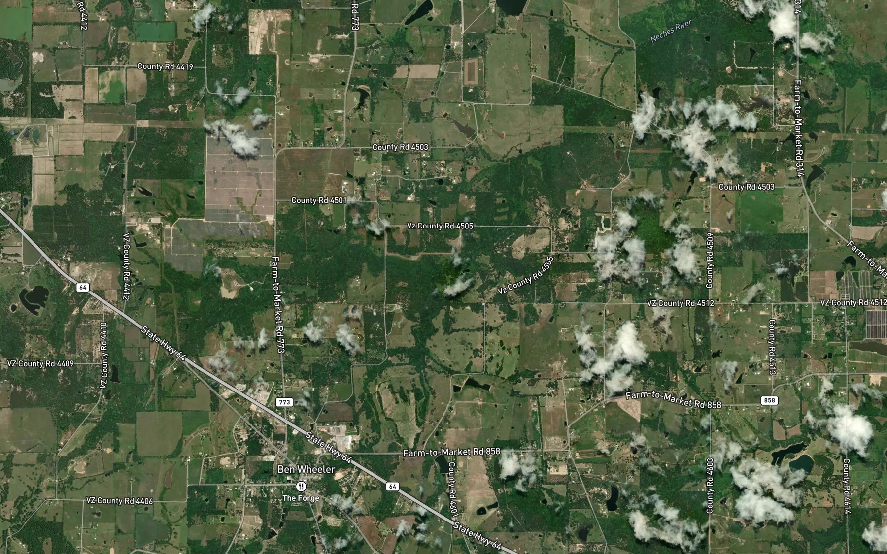 Satellite map of the Turkey Creek