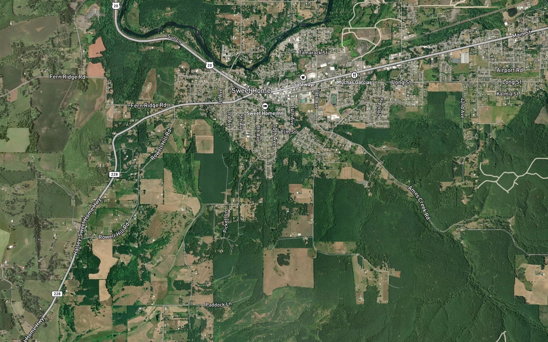 Satellite map of the Walker Reservoir