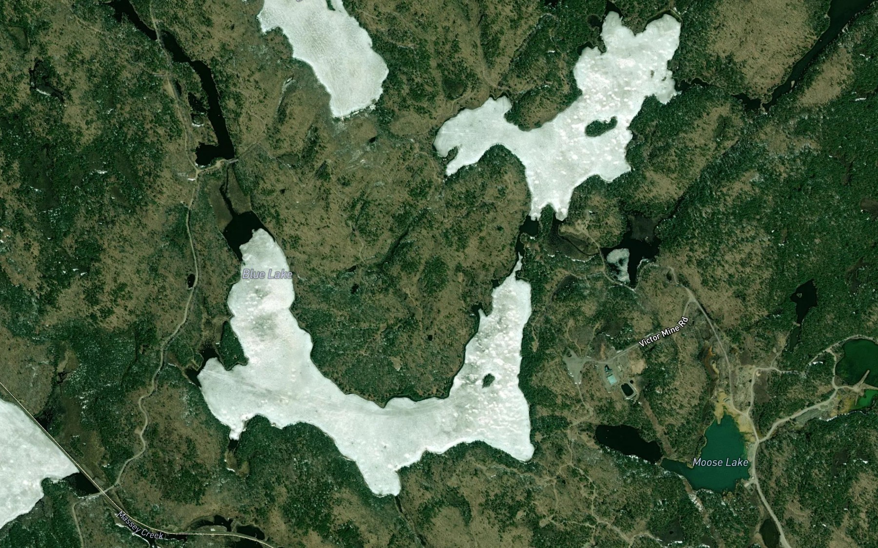 Satellite map of the Blue Lake