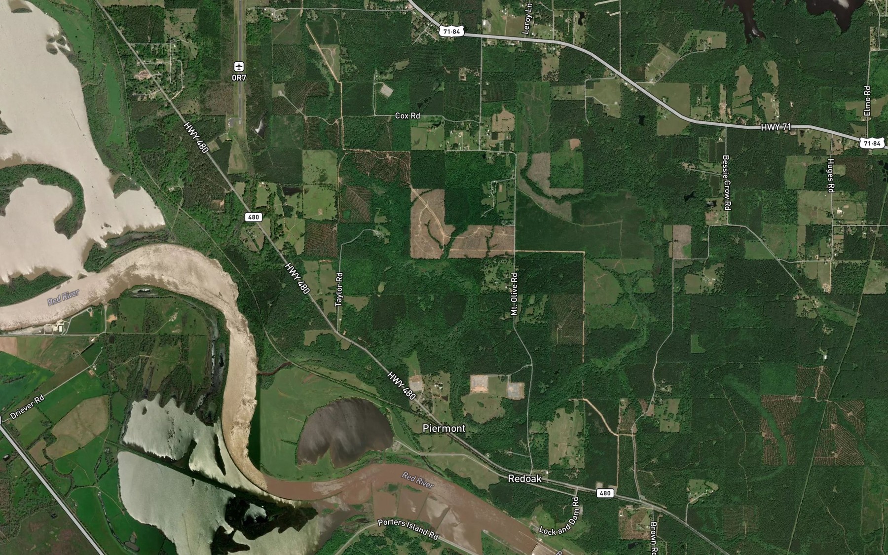 Satellite map of the Bull Lake