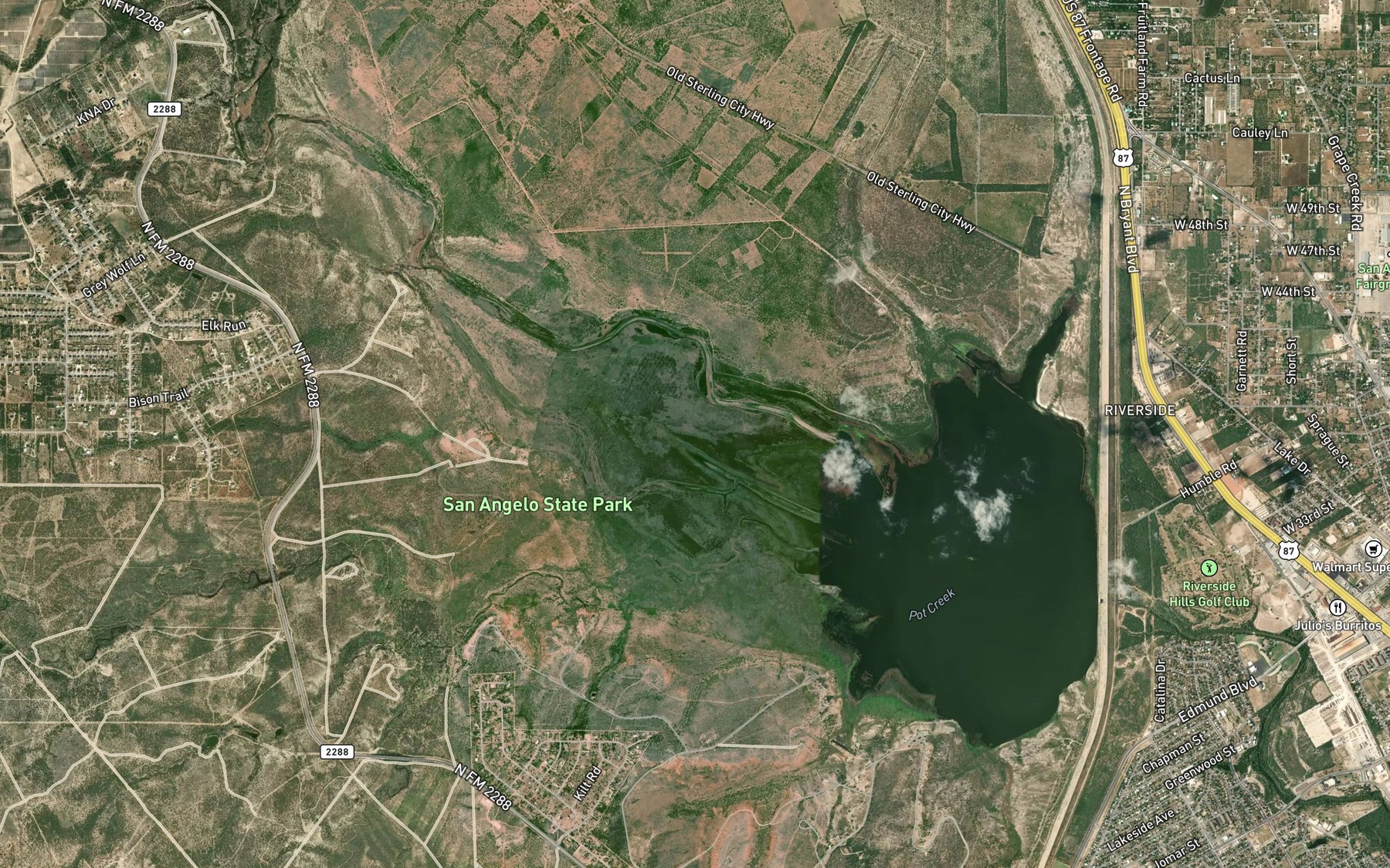 Satellite map of the O C Fisher Lake