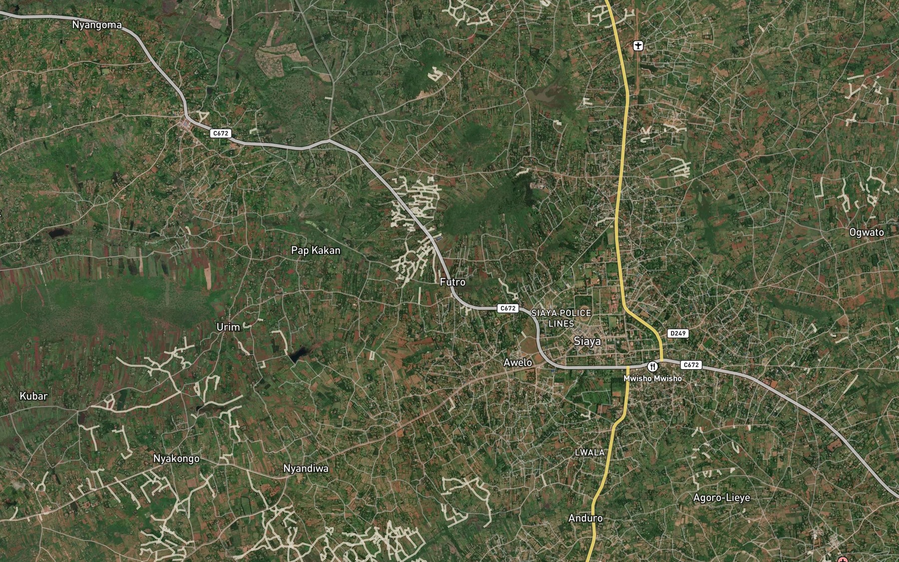 Satellite map of the Raye