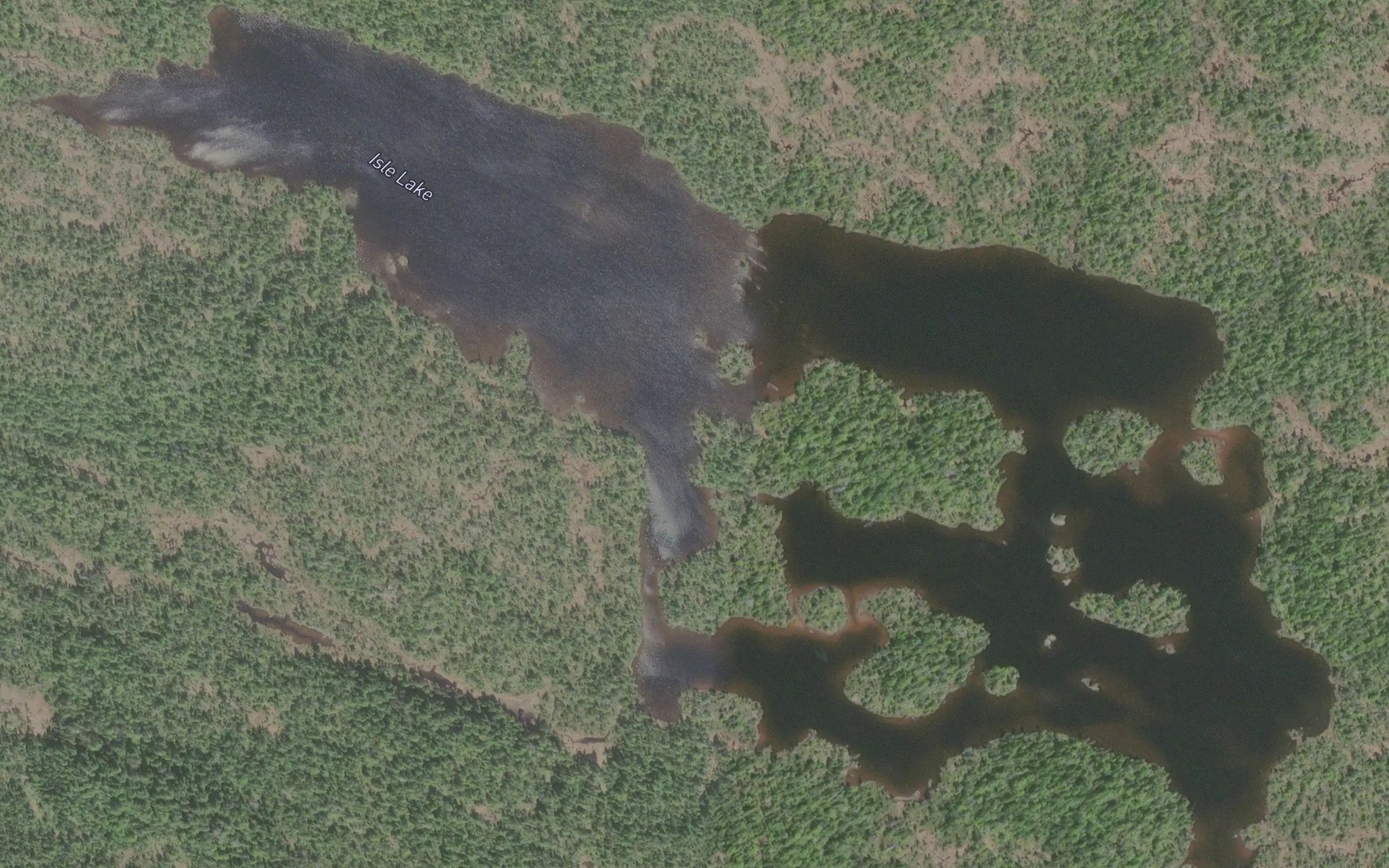 Satellite map of the Isle Lake