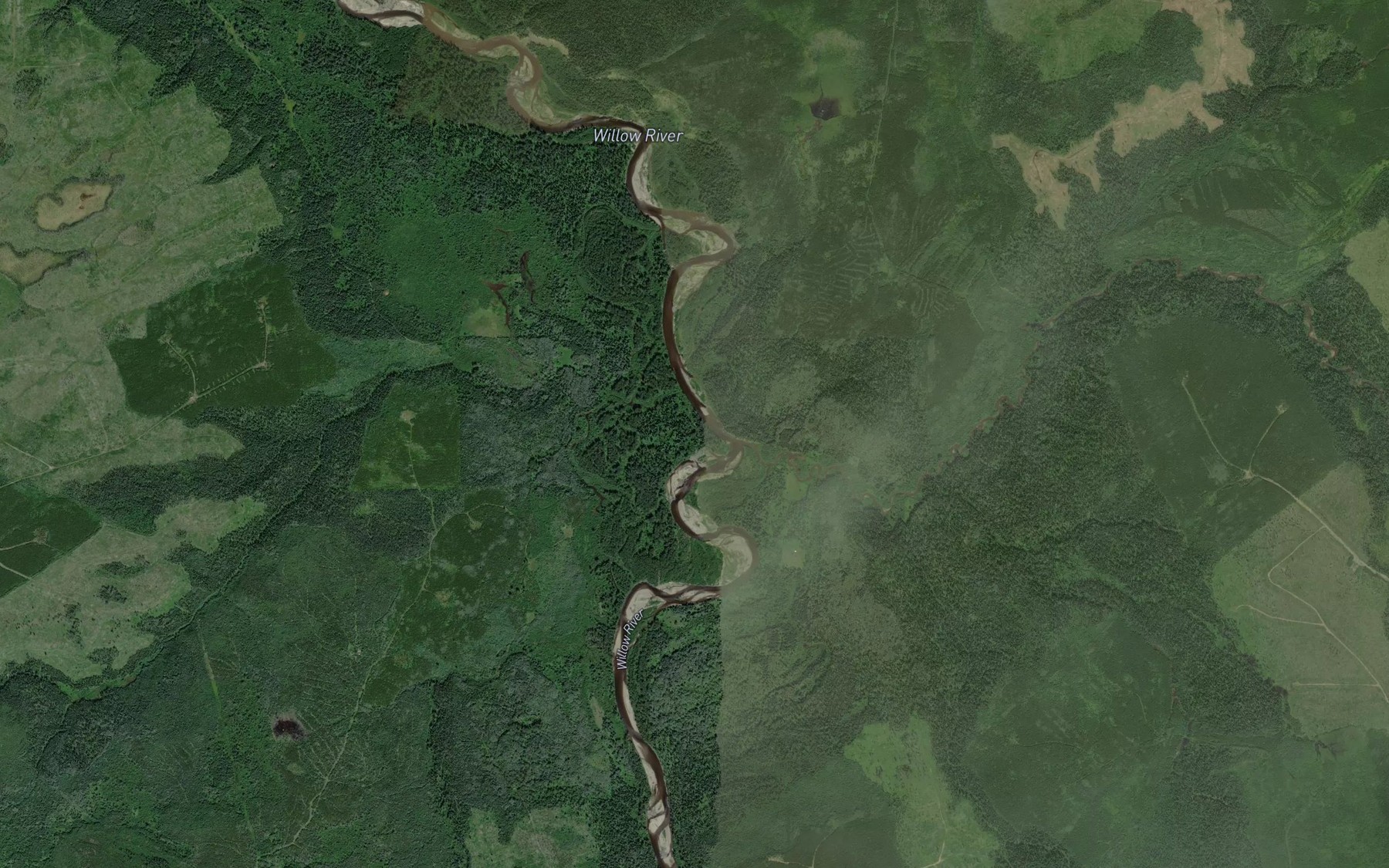 Satellite map of the Wansa Creek