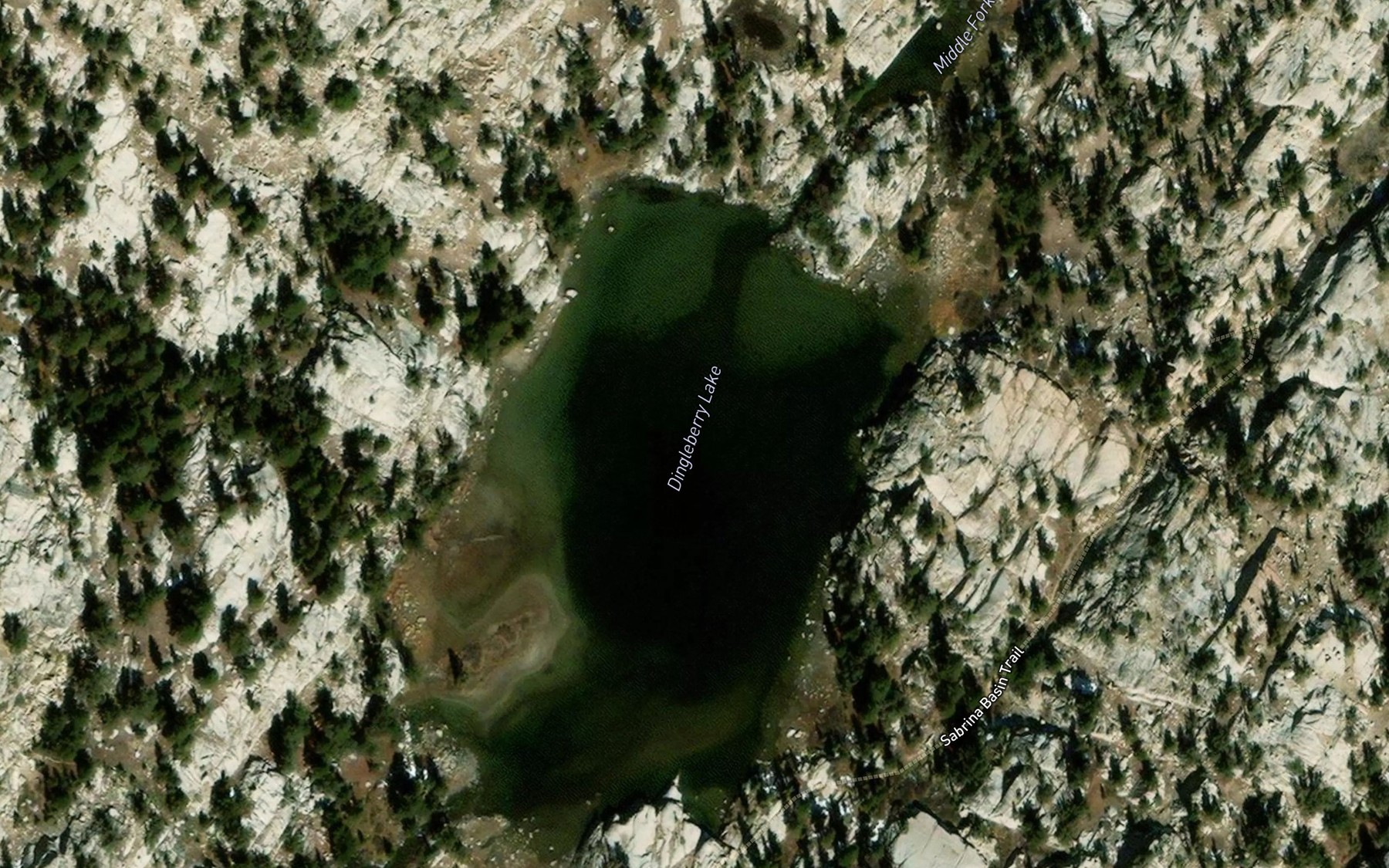Satellite map of the Dingleberry Lake
