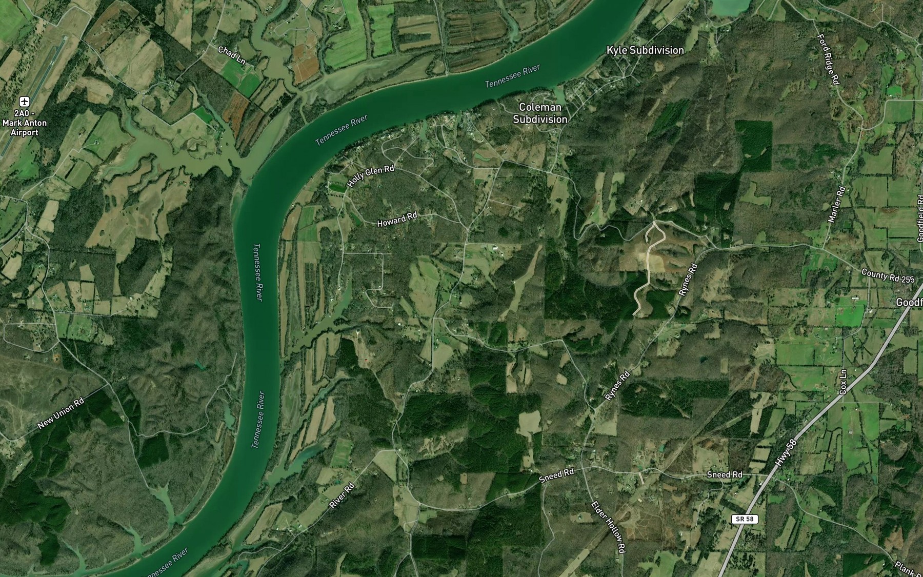 Satellite map of the Russell Spring