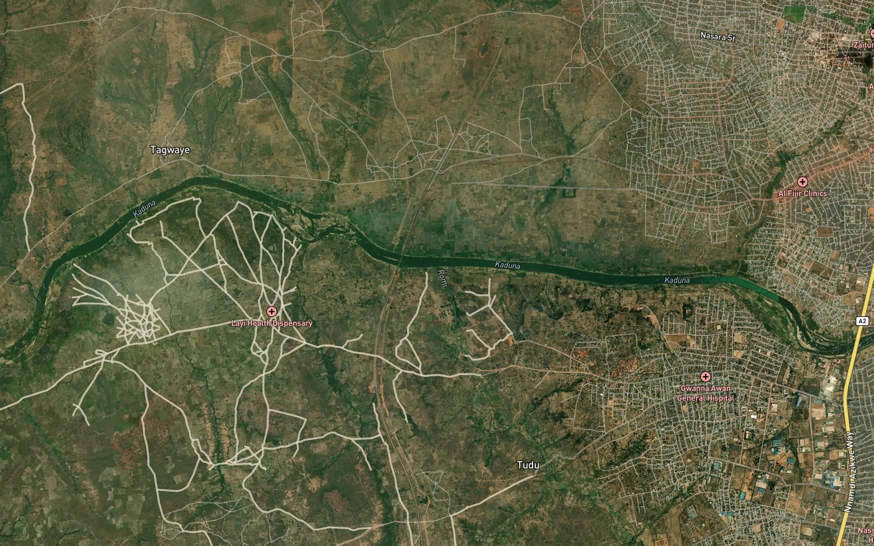 Satellite map of the River Romi