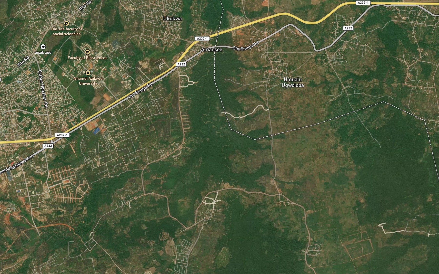Satellite map of the River Obibia