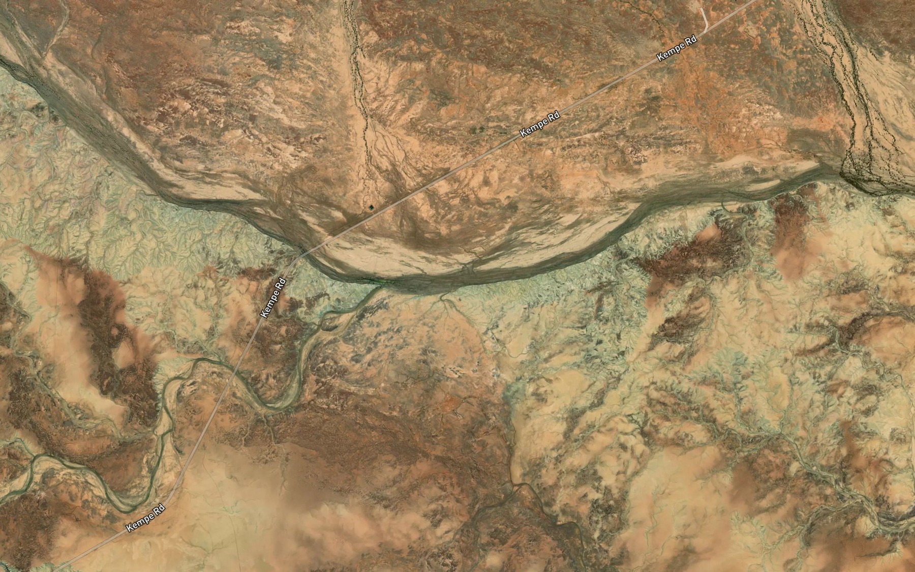 Satellite map of the Fish Hole Creek