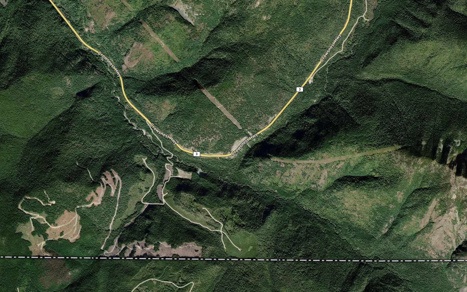 Satellite map of the Stagleap Creek