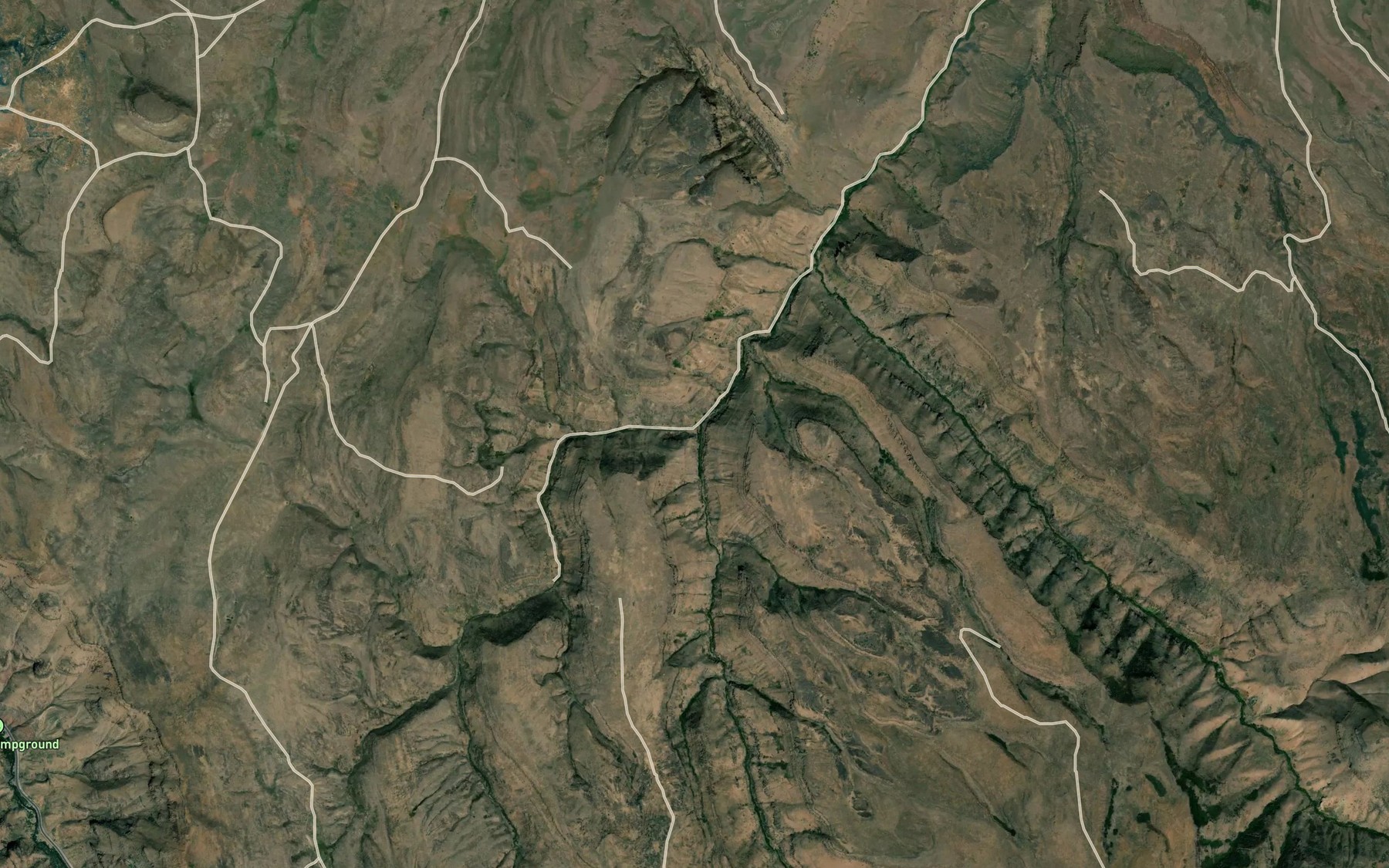 Satellite map of the Middle Fork Dry Creek