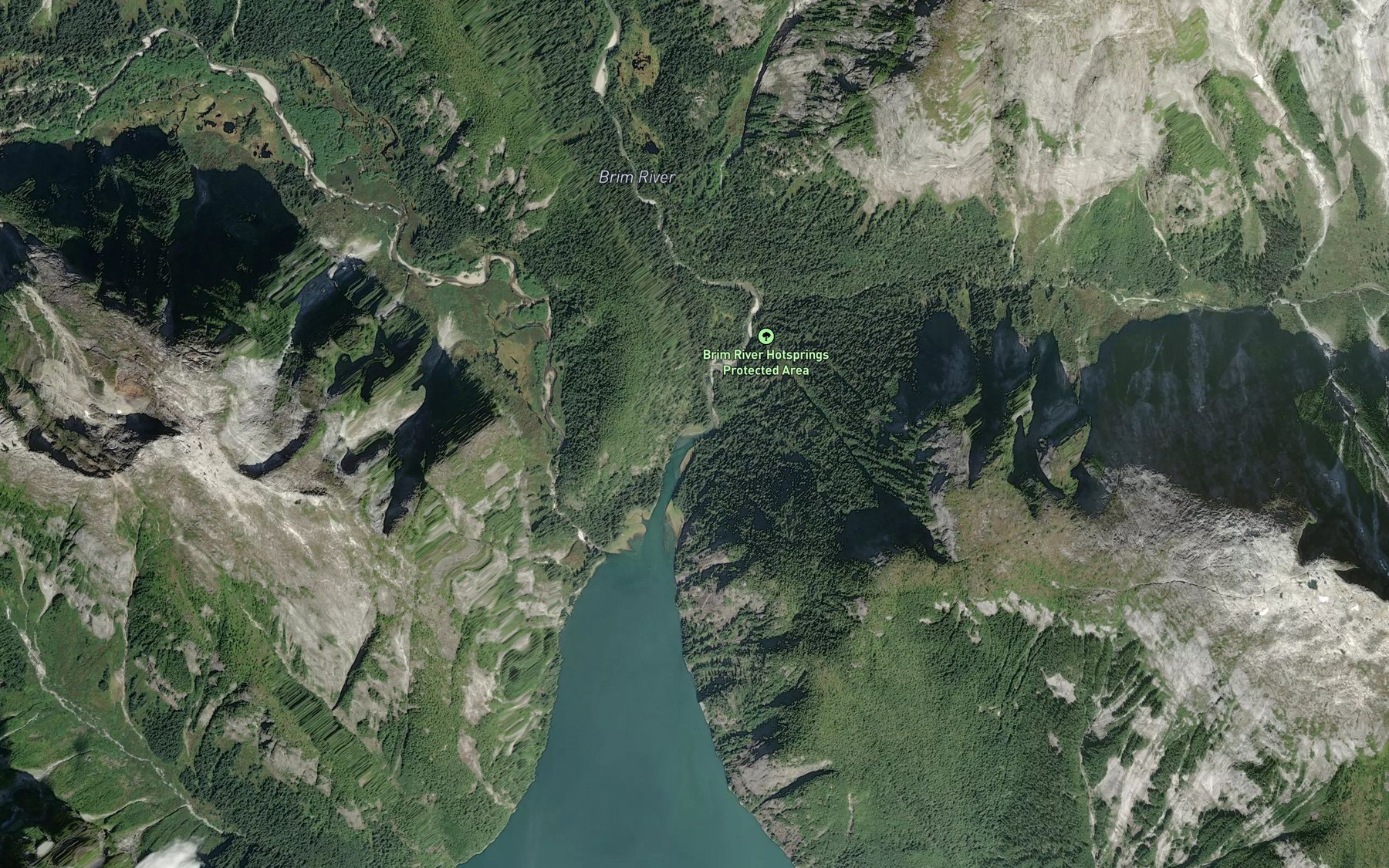 Satellite map of the Brim River