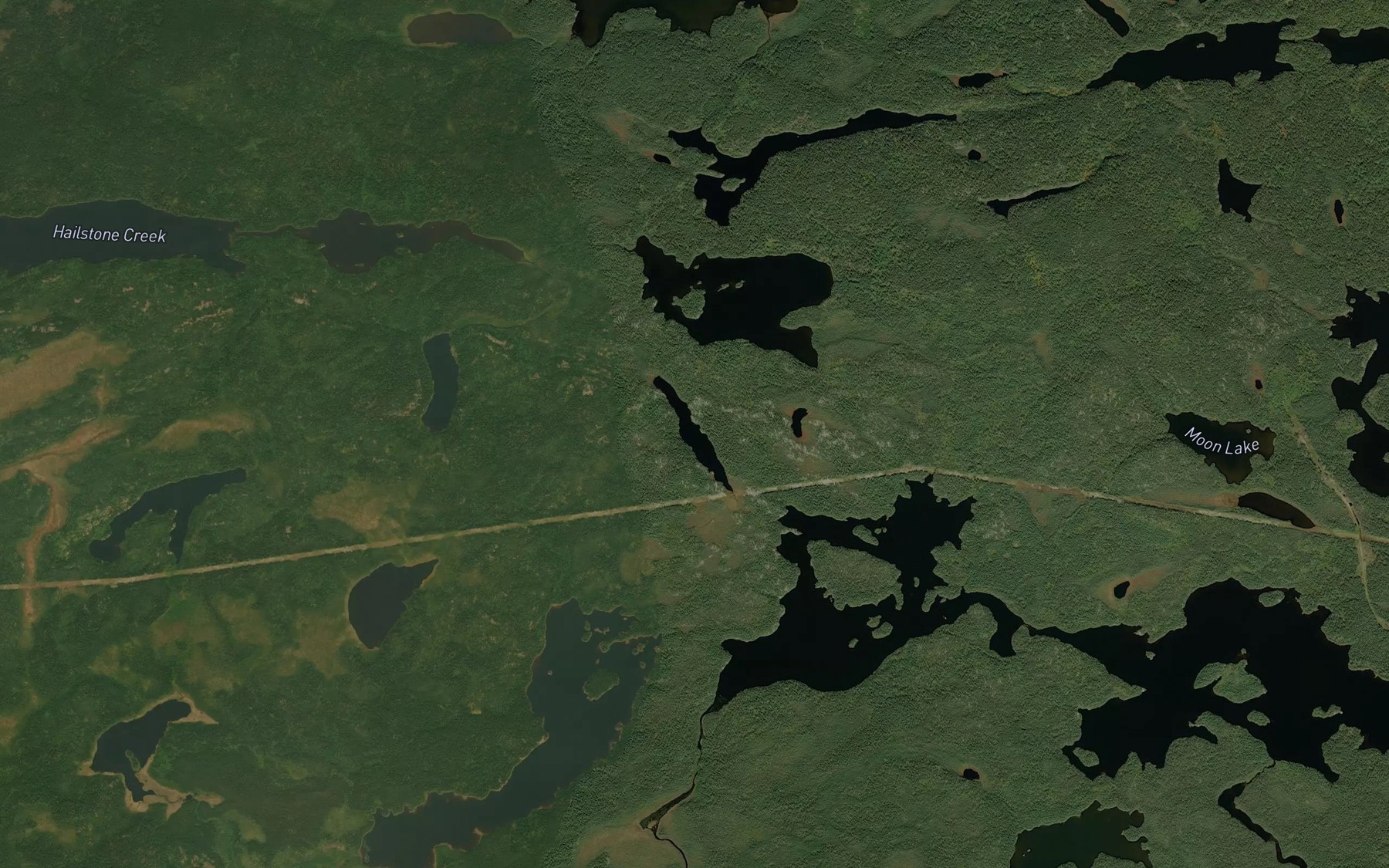 Satellite map of the Sausage Lake