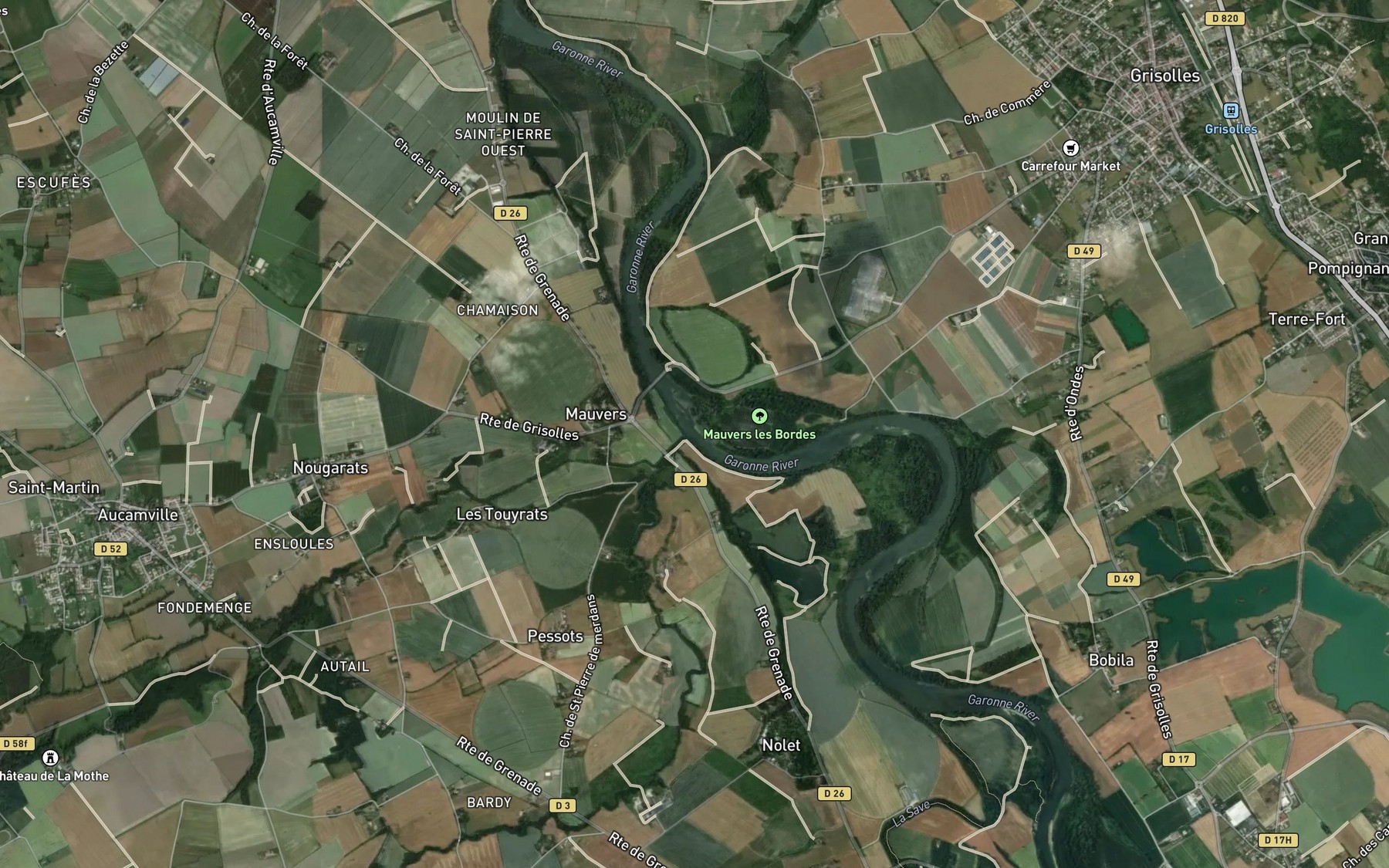 Satellite map of the Marguestaud