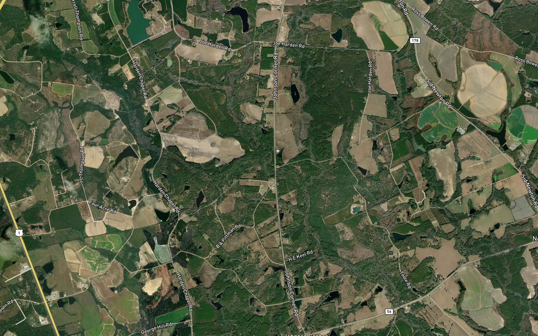 Satellite map of the Little Rocky Creek