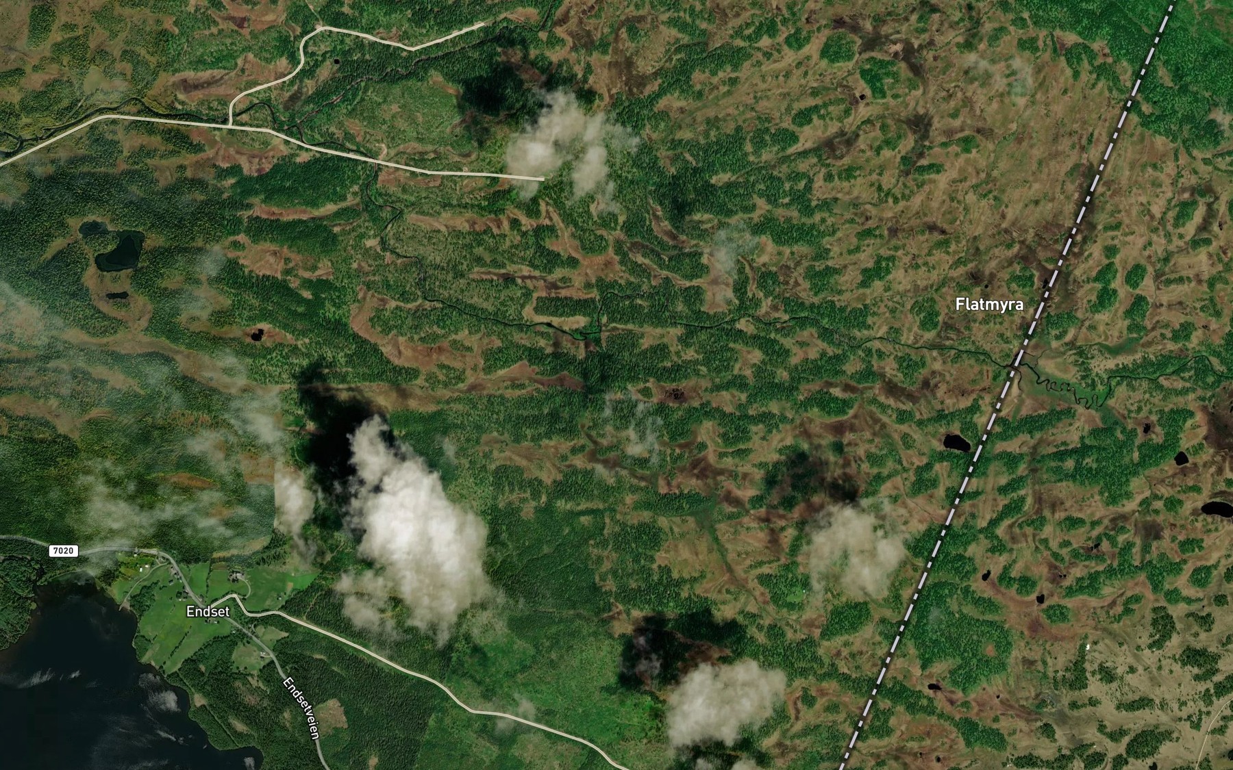 Satellite map of the Flatmyrbekken