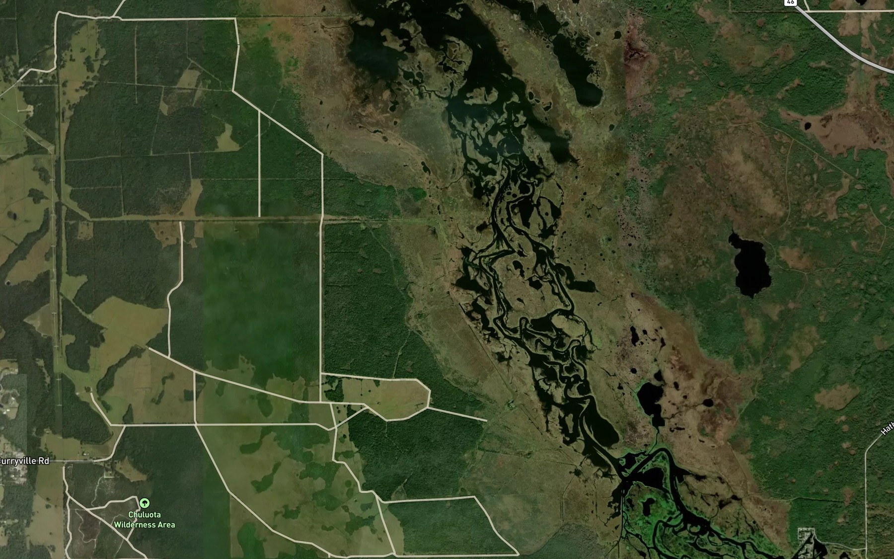 Satellite map of the Turkey Creek