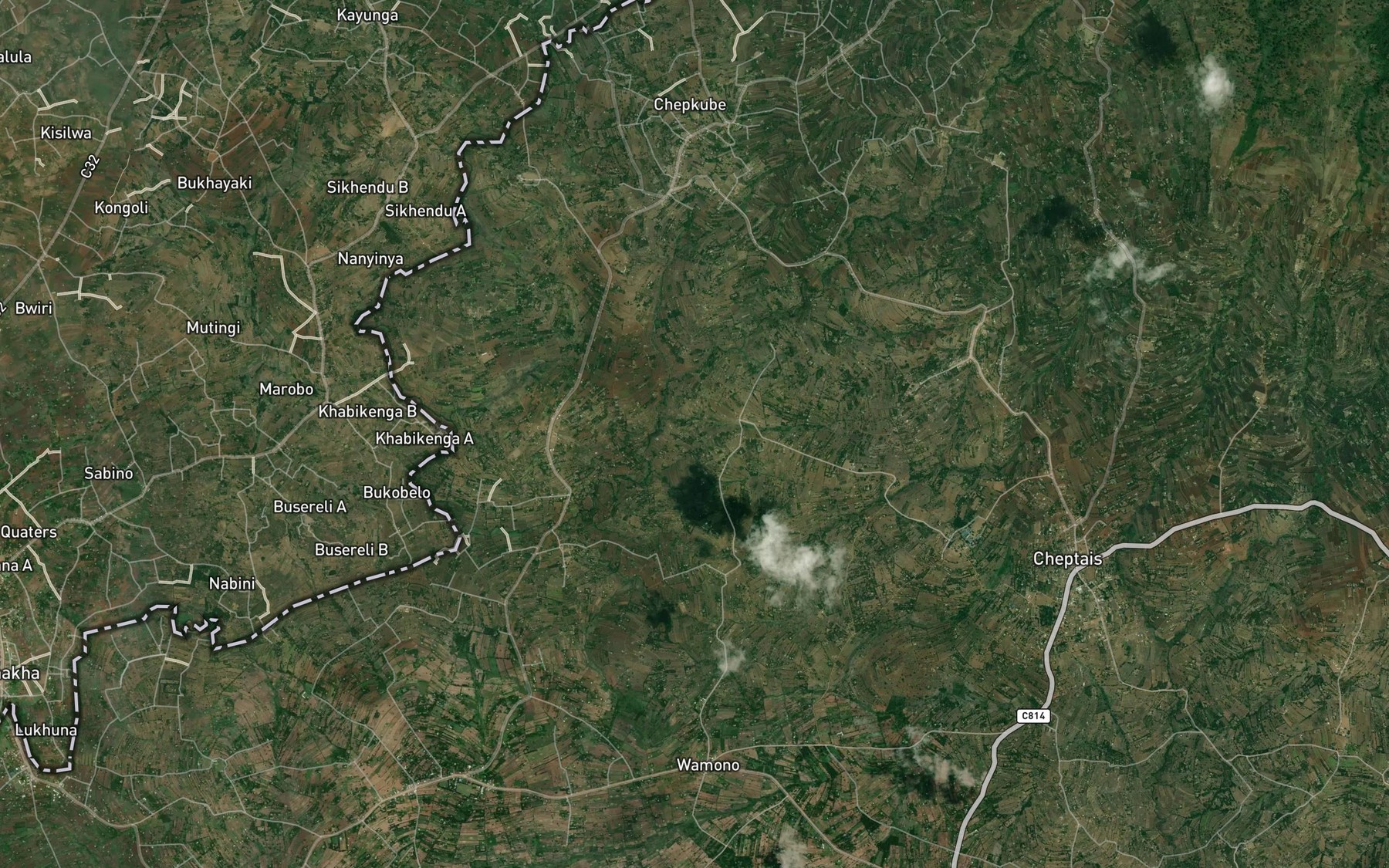 Satellite map of the Kekele