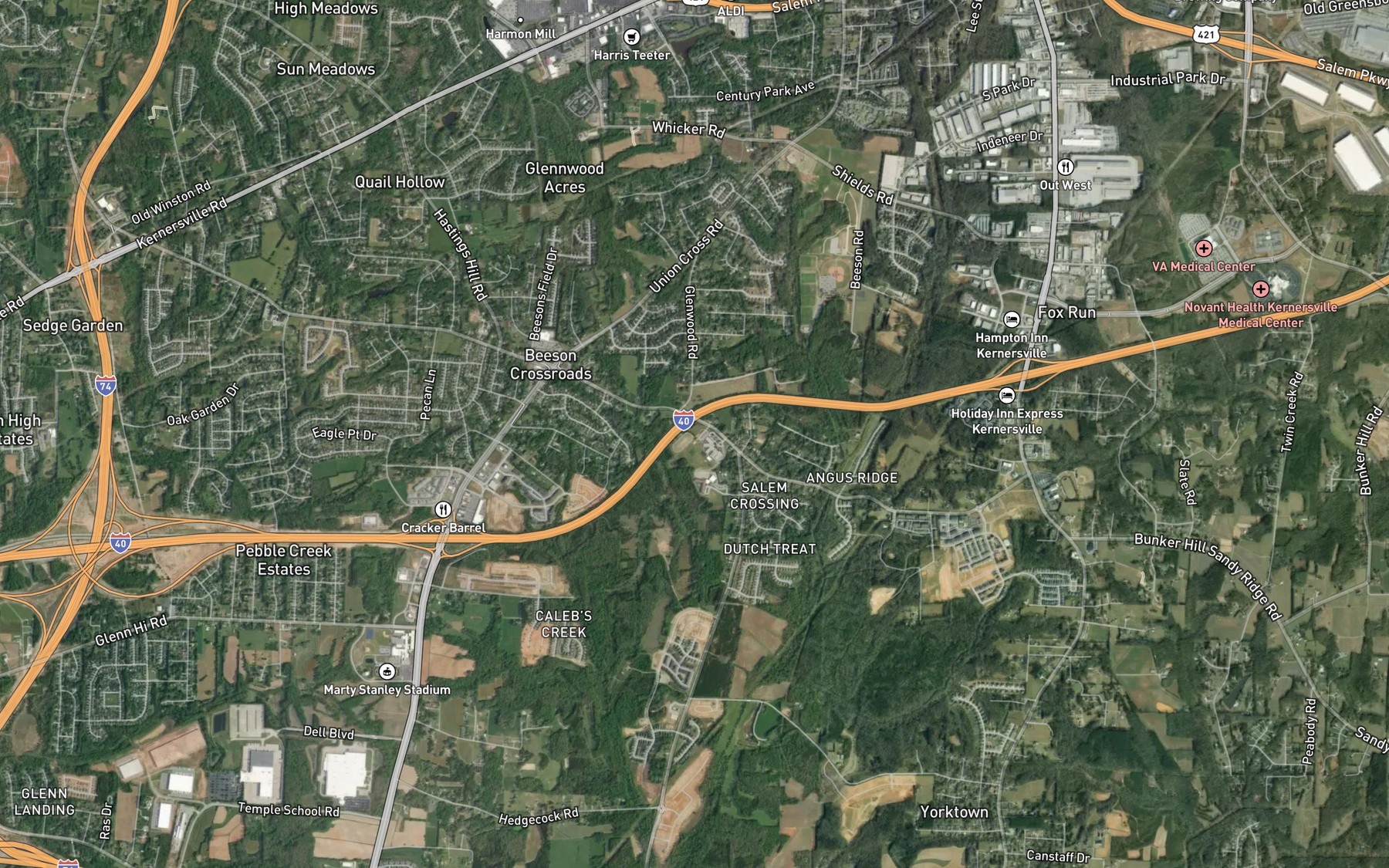 Satellite map of the Pine Tree Lake Number One