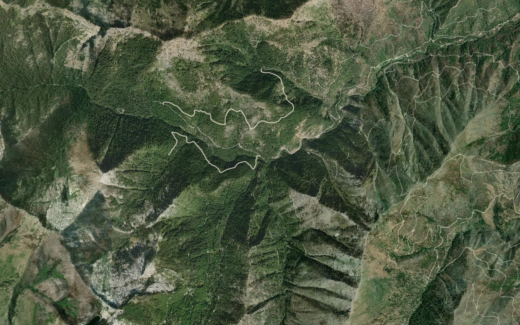 Satellite map of the Glendenning Fork