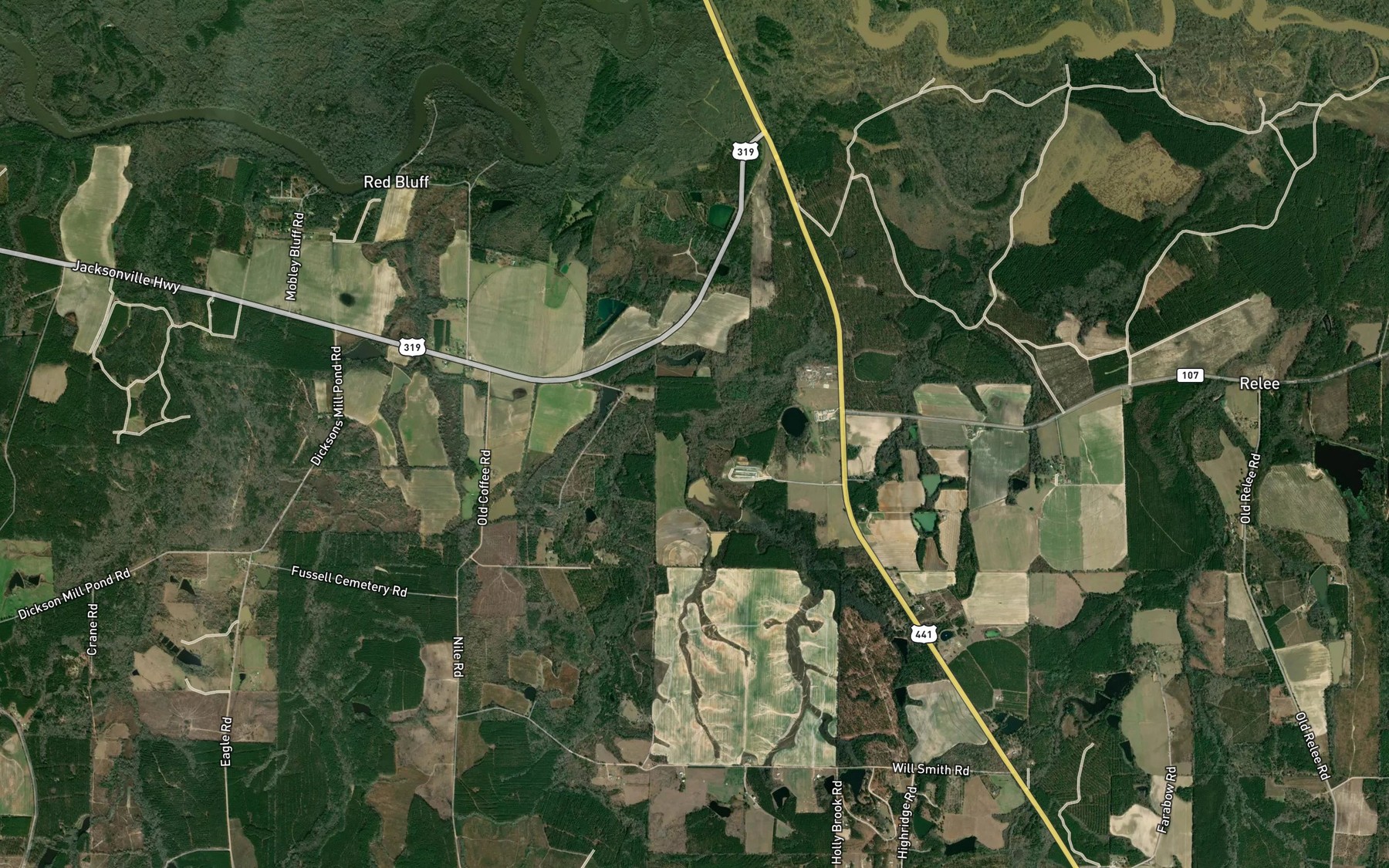 Satellite map of the Stafford Branch