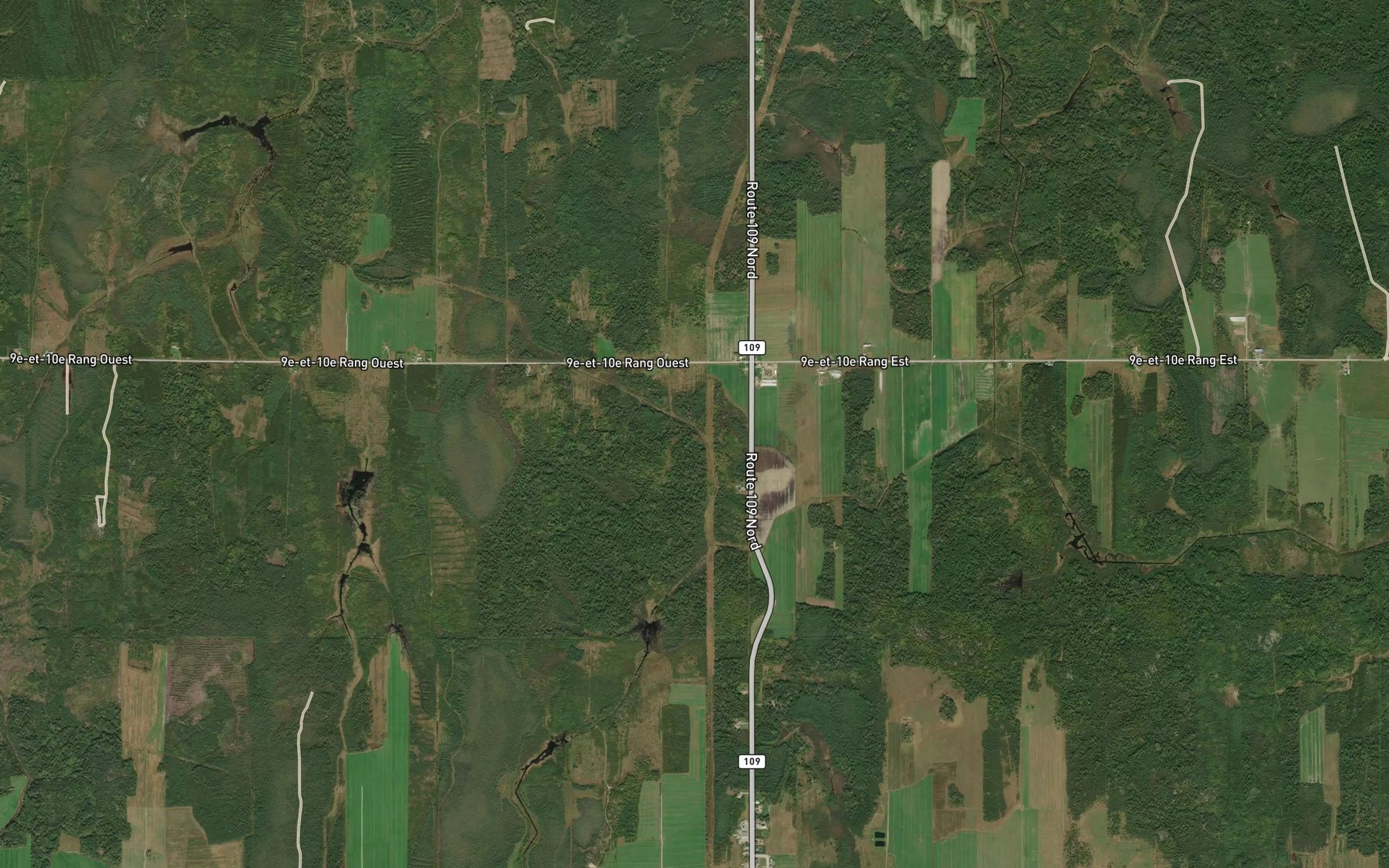 Satellite map of the Cours d'eau des Neuvieme et Dixieme Rangs