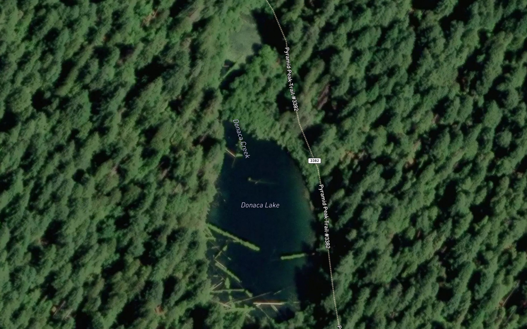 Satellite map of the Donaca Lake
