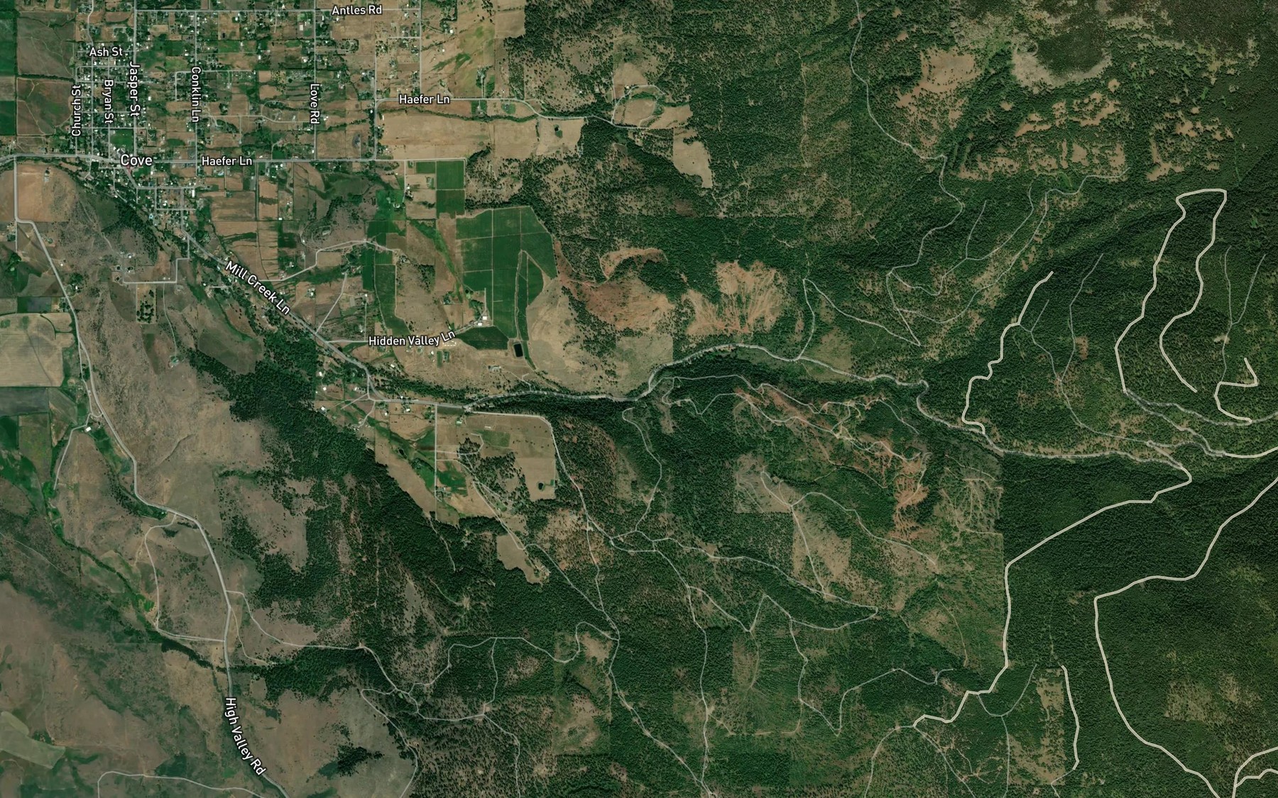 Satellite map of the Spring Creek