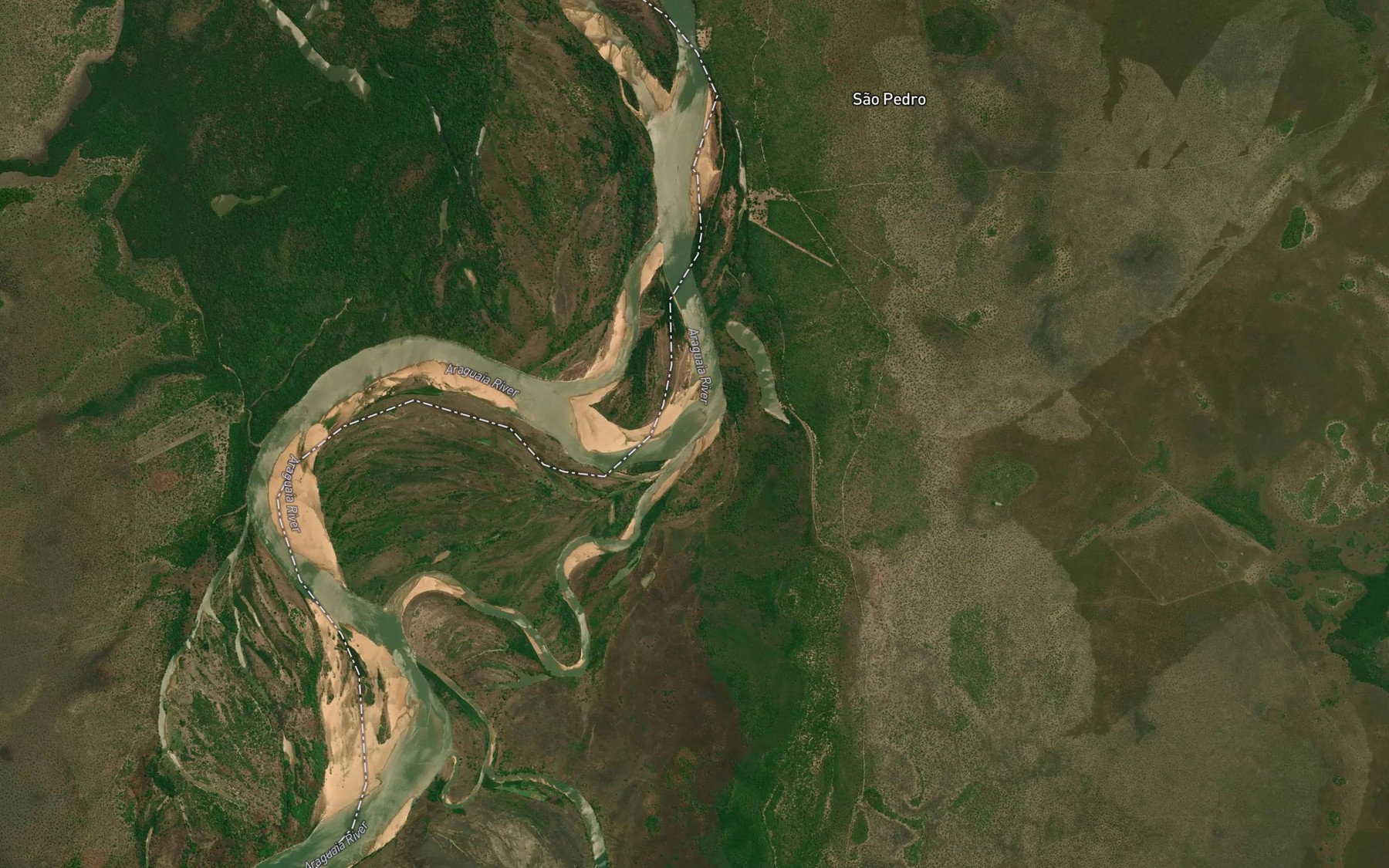 Satellite map of the Rio Caracol