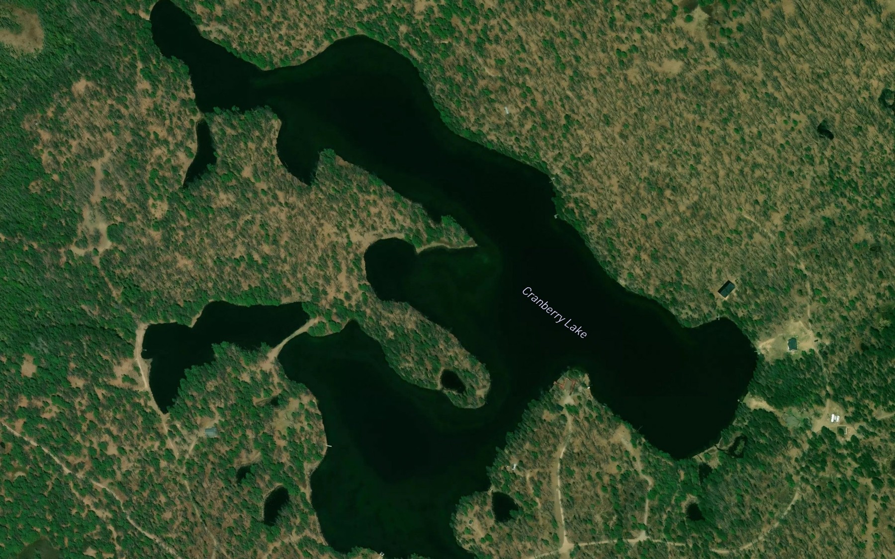 Satellite map of the Cranberry Lake