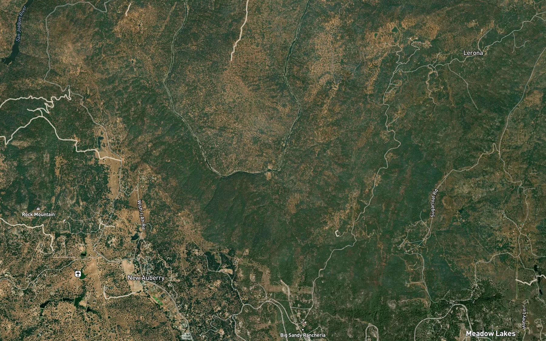 Satellite map of the Backbone Creek