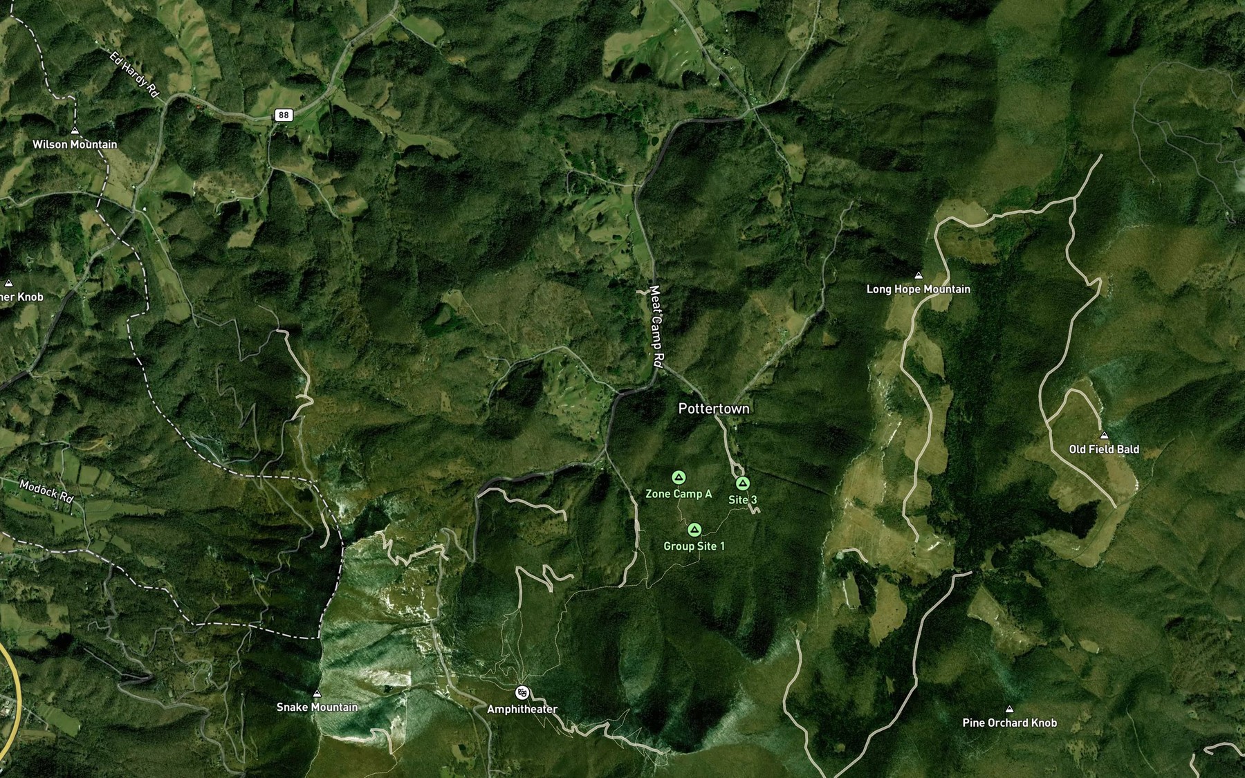 Satellite map of the South Branch North Fork New River