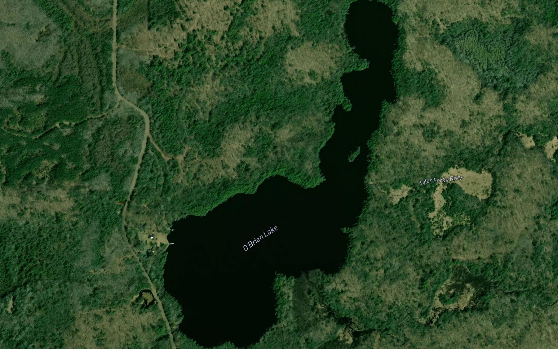 Satellite map of the O'Brien Lake